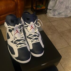 Red blue and white edge, Jordan, and six retros